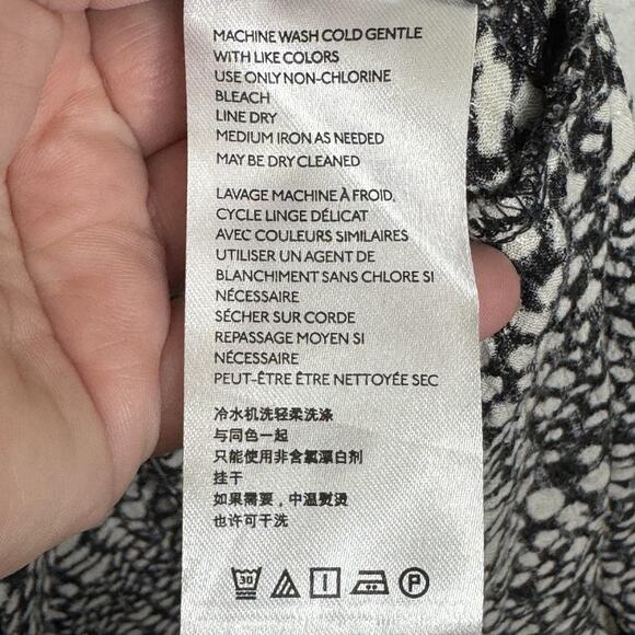 Maeve by Anthropologie Dress Womens Medium Black White Abstract Print Viscose - Picture 5 of 10